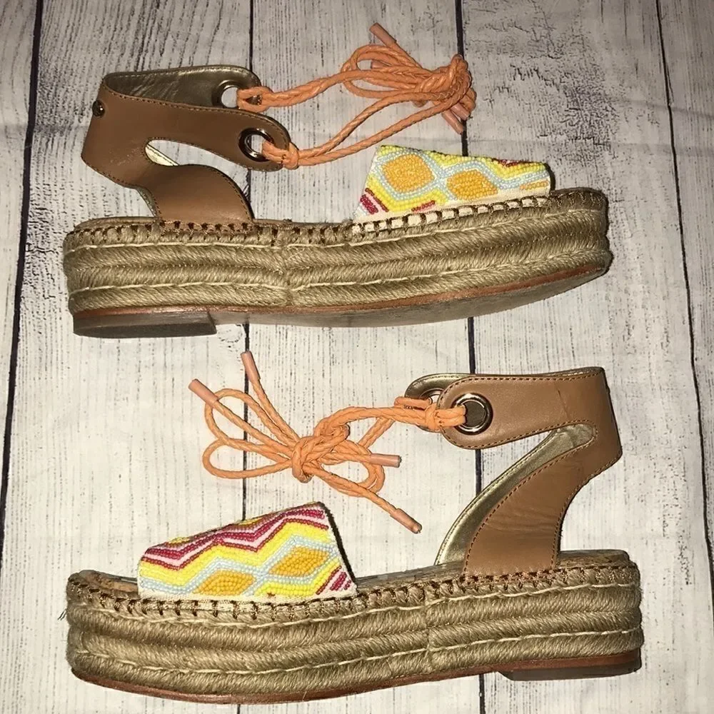 Sam Edelman Neera Espadrille Wedge Orange Boho